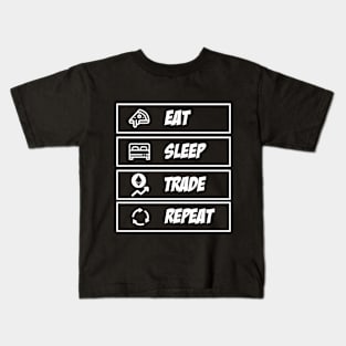 Eat Sleep Trade Ethereum Repeat Kids T-Shirt